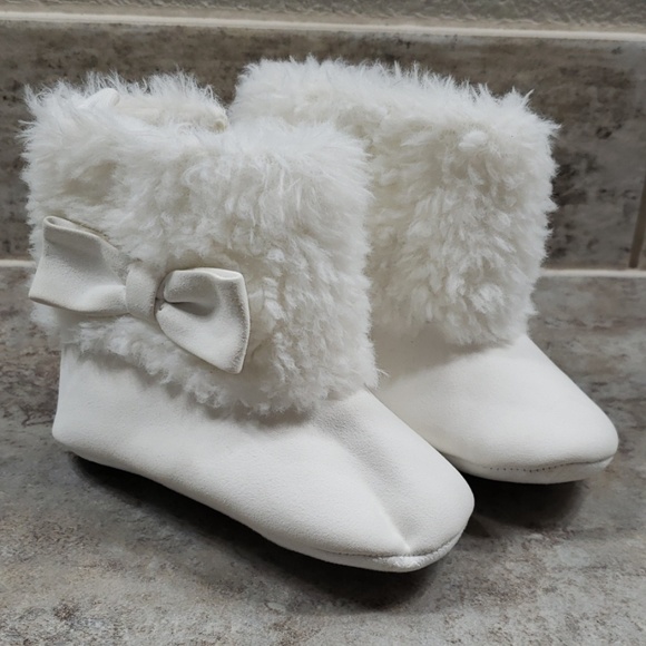 White Soft Bootie Boots - Picture 1 of 3